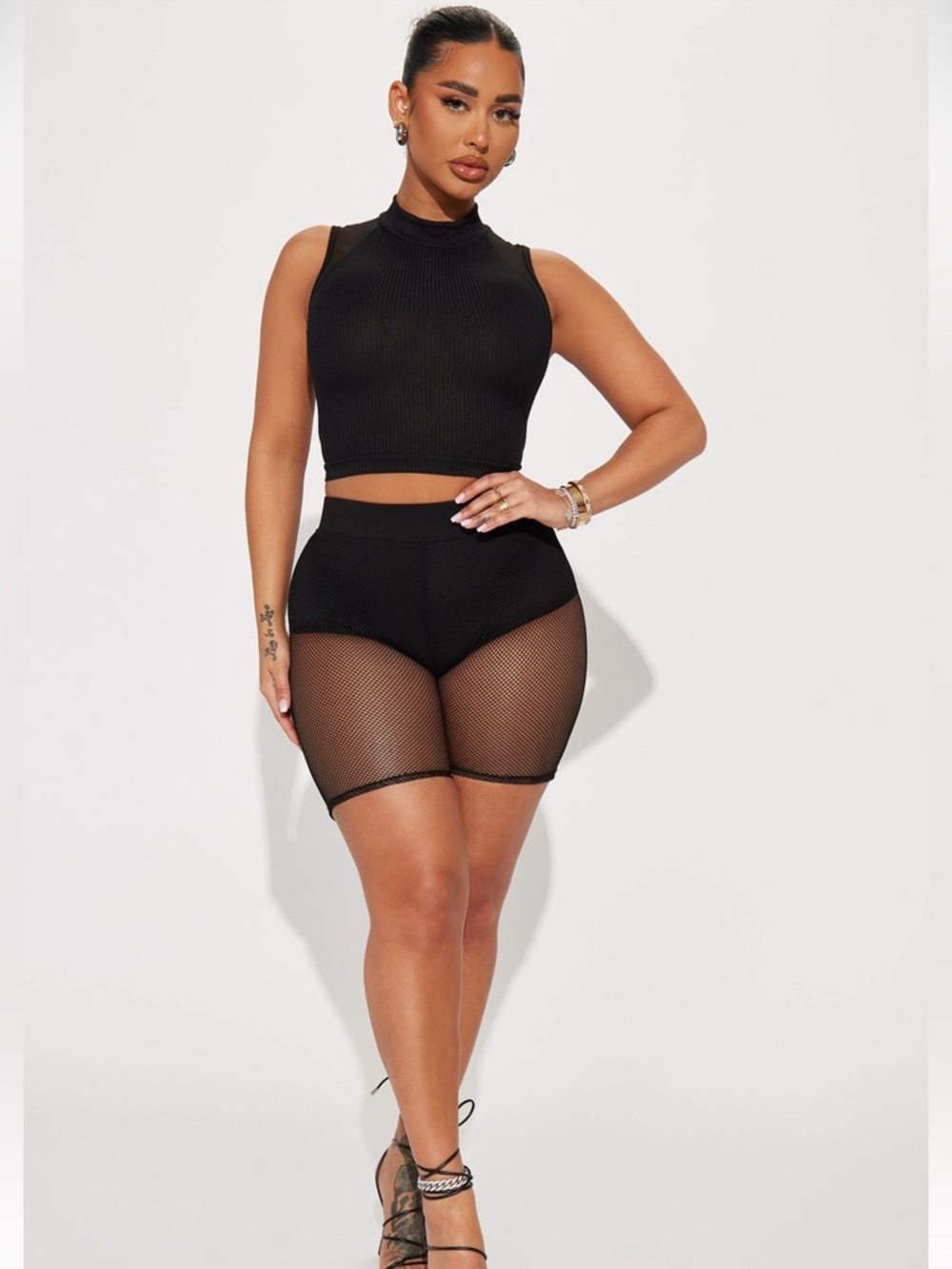 Fishnet Biker Short - Size L